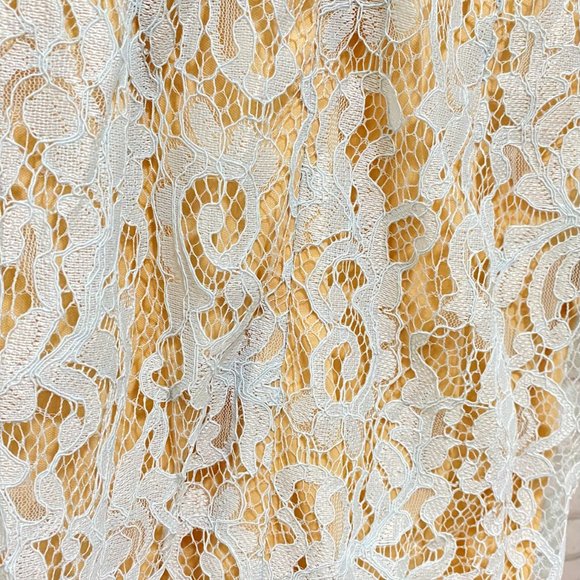 Blue Lace Square Neck Midi Dress - Picture 4 of 6